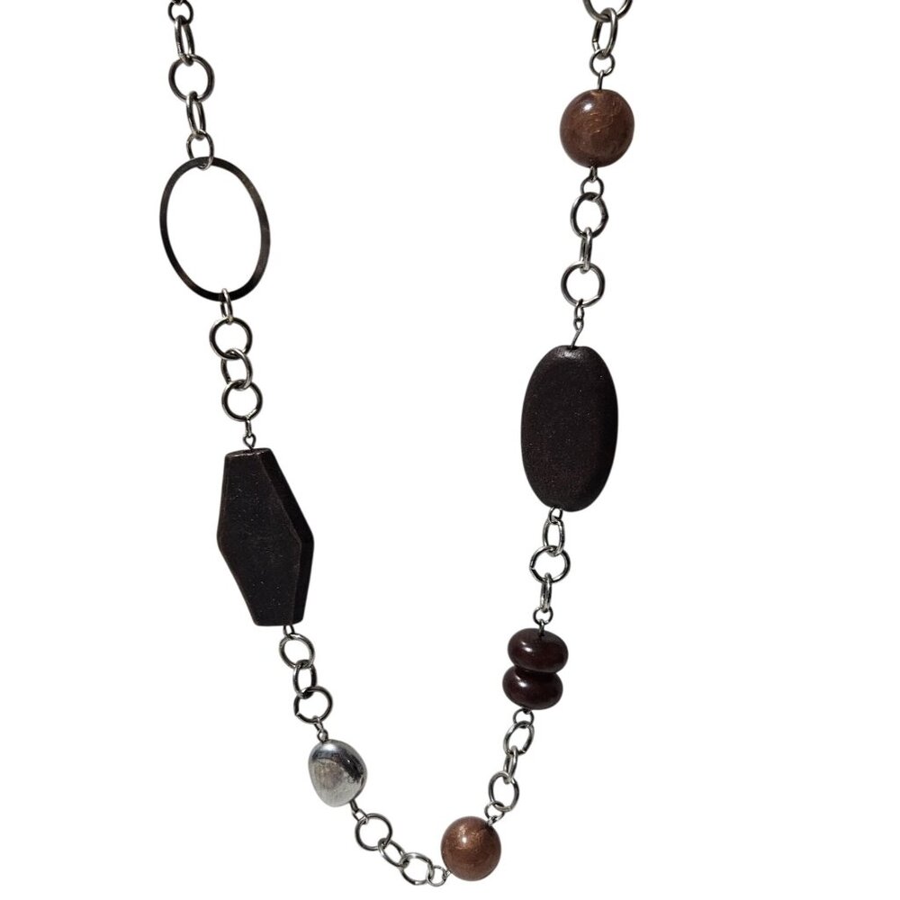 Boho Chic Chunky Chain Link Necklace Mixed Beads Statement Fashion Jewelry Women
